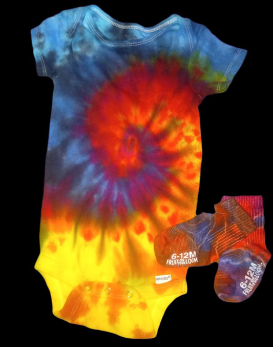 Baby Onesies Tie Dye "Flame"